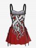 Robe Débardeur Linge A Pieuvre Imprimée à Lacets - Rouge XL