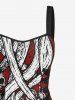 Robe Débardeur Linge A Pieuvre Imprimée à Lacets - Rouge XL