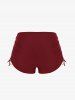 Tankini Rembourré à Dos Nu à Col Halter Grande Taille - Rouge foncé 2X