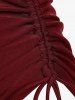 Tankini Rembourré à Dos Nu à Col Halter Grande Taille - Rouge foncé 2X