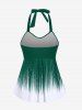 Plus Size Halter Backless Empire Waist Modest Boyshorts Tankini Swimsuit -  