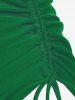 Plus Size Halter Backless Empire Waist Modest Boyshorts Tankini Swimsuit -  