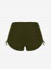 Maillot de bain tankini grande taille, dos nu, taille empire, shorty couvrant, style dos nu et dos nageur. - Vert profond 2X