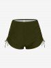 Maillot de bain tankini grande taille, dos nu, taille empire, shorty couvrant, style dos nu et dos nageur. - Vert profond 2X