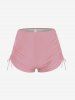 Plus Size Halter Backless Empire Waist Modest Boyshorts Tankini Swimsuit -  