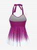 Plus Size Halter Backless Empire Waist Modest Boyshorts Tankini Swimsuit -  