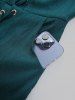 Plus Size Lace Up Grommets Split Ruffles Sleeve Square Neck Dress -  