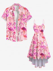Tenue de Plage Trapèze Imprimé Flammant Grande Taille pour Femme - Rose clair 