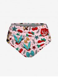 Bird Cherry Heart Anchor Bowknot Cruise Print Hawaii Swim Bottom -  