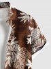 Tenue de plage hawaïenne assortie grande taille, motif feuilles tropicales, fleurs, tortue, imprimé ethnique ombré, pour couples - café 