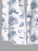 Tenue de Plage pour Couple en Forme de Cocotiers et Feuilles Tropicales Grande-Taille - Blanc 