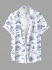 Tenue de Plage pour Couple en Forme de Cocotiers et Feuilles Tropicales Grande-Taille - Blanc 