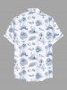 Tenue de Plage pour Couple en Forme de Cocotiers et Feuilles Tropicales Grande-Taille - Blanc 