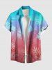 Tenue de plage hawaïenne assortie grande taille à imprimé feuilles tropicales ombrées pour couples - Rouge 