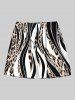 Leopard Curve Colorblock Print Plus Size Matching Hawaii Beach Outfit For Couples -  