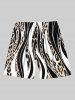 Leopard Curve Colorblock Print Plus Size Matching Hawaii Beach Outfit For Couples -  