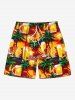 Fruits et Tasse de Plage Assortis à Imprimé Cocotiers Grande-Taille pour Couples - Orange 