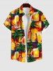 Fruits et Tasse de Plage Assortis à Imprimé Cocotiers Grande-Taille pour Couples - Orange 