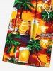 Fruits et Tasse de Plage Assortis à Imprimé Cocotiers Grande-Taille pour Couples - Orange 