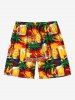 Fruits et Tasse de Plage Assortis à Imprimé Cocotiers Grande-Taille pour Couples - Orange 