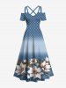 Flower Leaf Plaid Ombre Print Plus Size Matching Hawaii Beach Outfit For Couples -  