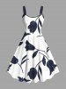 Costume de Plage Grande Taille Imprimé à Fleurs et Feuilles Assorti - Blanc 