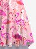 Tenue de Plage Trapèze Imprimé Flammant Grande Taille pour Femme - Rose clair 