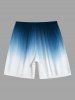 Plus Size Coconut Tree Ombre Colorblock Print Hawaii Beach Shorts For Men -  