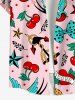 Plus Size Bird Cherry Heart Anchor Bowknot Cruise Print Hawaii Button Pocket Shirt For Men -  