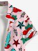 Plus Size Bird Cherry Heart Anchor Bowknot Cruise Print Hawaii Button Pocket Shirt For Men -  