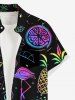Plus Size Coconut Tree Flamingo Fruit Juice Pineapple Watermelon Print Buttons Pocket Hawaii Shirt For Men -  