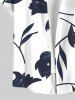 Chemise Fleurs et Feuilles Imprimées avec Poche de Grande Taille pour Homme - Blanc 4XL