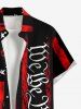 Plus Size Patriotic American Flag Letters Print Buttons Pocket Shirt For Men -  