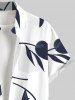 Chemise Fleurs et Feuilles Imprimées avec Poche de Grande Taille pour Homme - Blanc 4XL