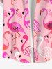 Plus Size Flamingo Print Buttons Pocket Hawaii Shirt For Men -  
