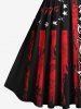Plus Size Patriotic American Flag Letters Print 1950s Vintage Dress -  