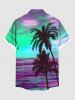 Short de Plage Grande Taille Imprimé Arbre et Noix de Coco Hawaii - Pourpre  