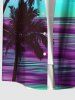 Short de Plage Grande Taille Imprimé Arbre et Noix de Coco Hawaii - Pourpre  