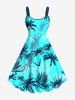Coconut Tree Tropical Leaf Print Plus Size Matching Hawaii Beach Outfit For Couples -  
