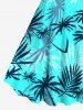 Coconut Tree Tropical Leaf Print Plus Size Matching Hawaii Beach Outfit For Couples -  