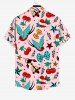 Bird Cherry Heart Anchor Bowknot Cruise Print Shirt Swimsuit Plus Size Matching Hawaii Beach Outfit For Couples -  