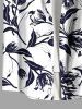 Costume de Plage Grande Taille Imprimé à Fleurs et Feuilles Assorti - Noir 