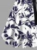 Costume de Plage Grande Taille Imprimé à Fleurs et Feuilles Assorti - Noir 