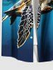 Plus Size Coconut Tree Sea Turtle Sun Cloud Ombre Sky Print Hawaii Sea Creatures Shirt For Men -  