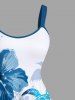 Plus Size Flower Turtle Bird Painting Splatter Print Hawaii Sea Creatures Ombre A Line Tank Dress -  