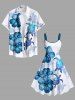 Plus Size Flower Turtle Bird Painting Splatter Print Hawaii Sea Creatures Ombre A Line Tank Dress -  