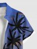 Plus Size Coconut Tree Ombre Sky Print Hawaii Button Pocket Shirt For Men -  