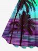 Plus Size Coconut Tree Bird Sea Tie Dye Print Hawaii Tank Dress -  