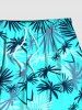 Plus Size Coconut Tree Tropical Leaf Print Hawaii Beach Shorts For Men -  