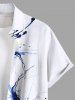 Chemise Imprimé Peinture Éclaboussée à Fleurs avec Poches Grande Taille pour Homme - Blanc S
